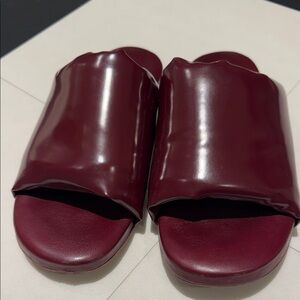 Bottega Veneta Burgundy Slide Sandals